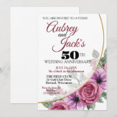 エレガントな記念日招待状 招待状 (正面/裏面)