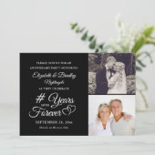 エレガントな記念日 ハート YEARS INTO FOREVER フォト 招待状 (スタンド正面)
