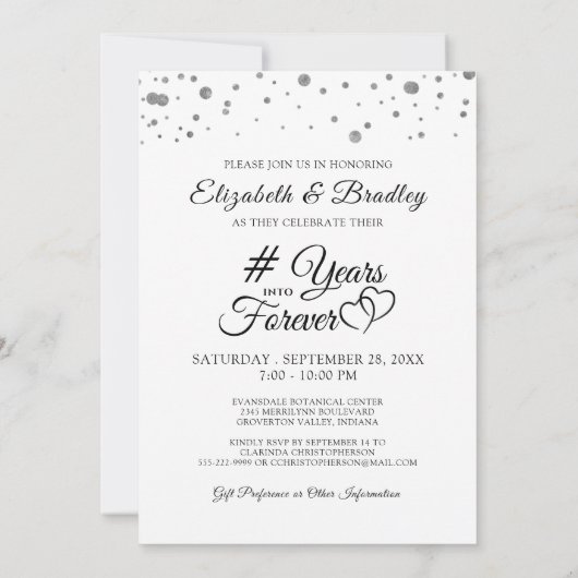 エレガントな記念日 # 年への永遠の写真 招待状 (裏面)