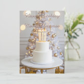 エレガントな誕生日とクリスマスの挨拶 シーズンカード (スタンド正面)