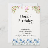 エレガントな誕生日カード 招待状 (正面)