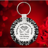 エレガントな誕生日パーティーの好意、任意の年、色 キーホルダー