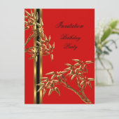 エレガントな誕生日パーティーアジアの竹 招待状 (スタンド正面)