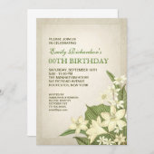 エレガントな誕生日パーティー招待状 招待状 (正面/裏面)