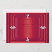 エレガントな誕生日パーティー 赤い宝石の財布のような上品なデザイン 招待状 (裏面)