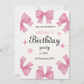 エレガントな誕生日招待状 – お祝いを特別なものに 招待状 (正面)