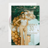 エレガントな誕生日招待状 招待状 (正面/裏面)