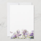 エレガントな誕生日祝いの水彩紫の花 招待状 (裏面)