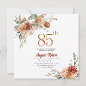 エレガントな誕生日  花のテラコッタグロス 招待状 (正面)