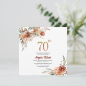 エレガントな誕生日  花のテラコッタグロ 招待状 (スタンド正面)