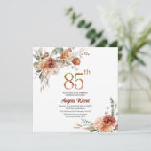 エレガントな誕生日 花のテラコッタグロ 招待状 (スタンド正面)