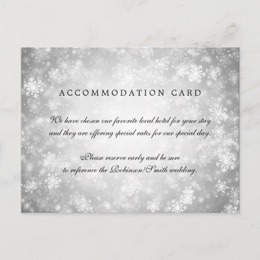 エレガントな調節の銀の冬の不思議の国 ポストカード (正面)