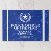 エレガントな警察官賞 青い大理石 ペーパーパッド (正面)