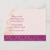 エレガントな象の保存日付の紫色または金ゴールドカード 案内ポストカード (裏面)