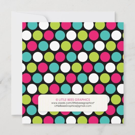 エレガントな象の水玉模様のベビーシャワー招待状 招待状 (裏面)