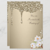 エレガントな豪華ウェディング招待状カード 招待状 (正面/裏面)