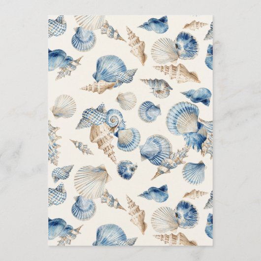 エレガントな貝殻のボーダーウェディング メニュー (裏面)