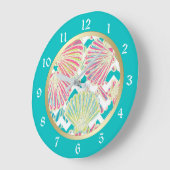 エレガントな貝殻シェブロン ラージ壁時計 (傾斜)