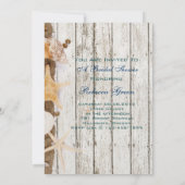 エレガントな貝殻 ビーチ ブライダルシャワー ティーパーティー 招待状 (裏面)