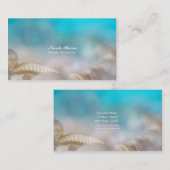 エレガントな貝殻 青いトロピカルビーチ 名刺 (正面/裏面)