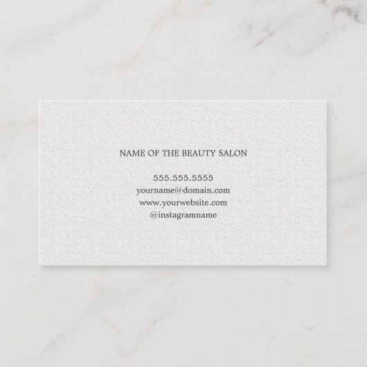 エレガントな質の白い花の化粧の美しい 名刺 (裏面)