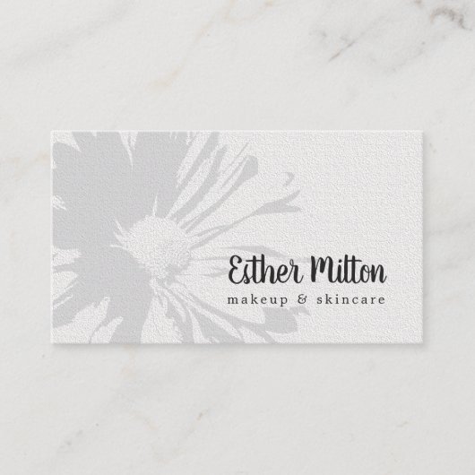 エレガントな質の白い花の化粧の美しい 名刺 (正面)