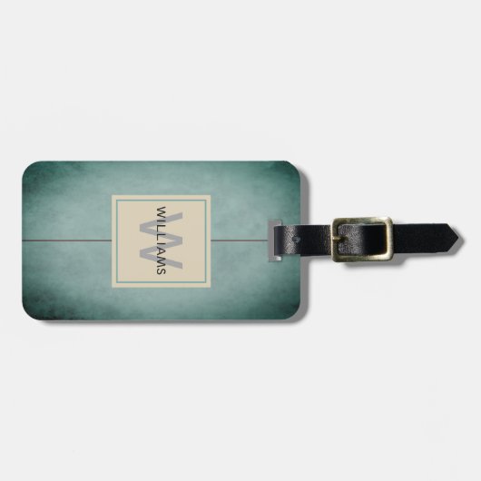 エレガントな質の青いダークグレーのモノグラム ラゲッジタグ (正面横)