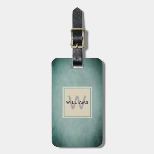 エレガントな質の青いダークグレーのモノグラム ラゲッジタグ (正面縦)