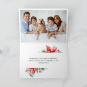 エレガントな赤いオーナメントのクリスマスグリーティング2枚セット シーズンカード (内部)