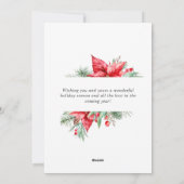 エレガントな赤いオーナメントのクリスマスグリーティング シーズンカード (裏面)