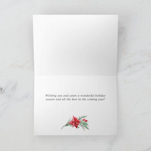 エレガントな赤いオーナメントのクリスマスグリーティング シーズンカード (内部)