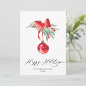 エレガントな赤いオーナメント クリスマス おめでとう (スタンド正面)