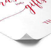 エレガントな赤いカリグラフィーカードとギフトの看板 ポスター (角)