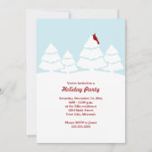 エレガントな赤いカーディナル スノー ホリデー クリスマス パーティー 招待状 (正面)