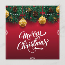 エレガントな赤いクリスマスホリデーパーティー | 招待状