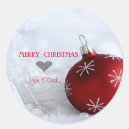 エレガントな赤いクリスマスボール スノーフレーク ラウンドシール
