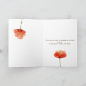 エレガントな赤いケシの花 ブライダル ウェディング サンクス サンキューカード (内部)