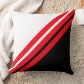 エレガントな赤いストライプ クッション (ブランケット)
