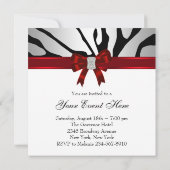 エレガントな赤いゼブラのパーティー招待状 招待状 (裏面)