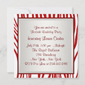 エレガントな赤いゼブラの誕生日パーティー 招待状 (裏面)