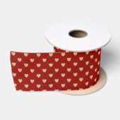 エレガントな赤いハートのロマンティックな装飾 サテンリボン (リール)