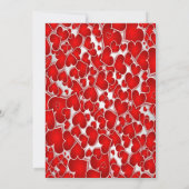 エレガントな赤いハートの結婚式招待状 招待状 (裏面)