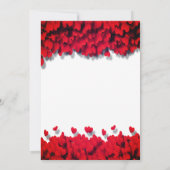 エレガントな赤いハートの返信 招待状 (裏面)