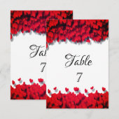 エレガントな赤いハート 招待状 (正面/裏面)