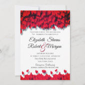 エレガントな赤いハート 招待状 (正面)