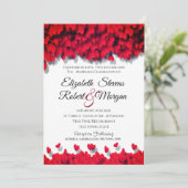 エレガントな赤いハート 招待状 (スタンド正面)
