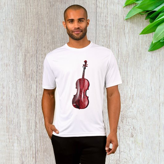 エレガントな赤いバイオリン楽器 Tシャツ
