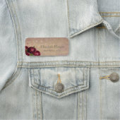 エレガントな赤いバラと落ち葉 名札 (インサイチュ)