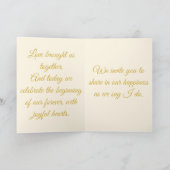 エレガントな赤いバラのウェディングカード | アイボリー、ゴールドの花飾り 招待状 (内部)