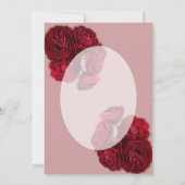 エレガントな赤いバラのウェディング招待状 - ロマンチック 招待状 (裏面)